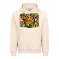 Sandshell sunflower gemstone leopard cowhide horseshoe background Urban Hoodie - Artiststas