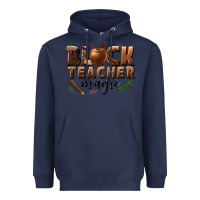 Navy black teacher magic melanin male teacher Heavyweight Hoodie - texasbilliewilder