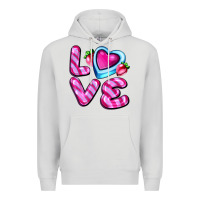 Dove Grey love with strawberry candy Premium Hoodie - AdoDesignShop