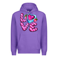 Purple love with strawberry candy Premium Hoodie - AdoDesignShop