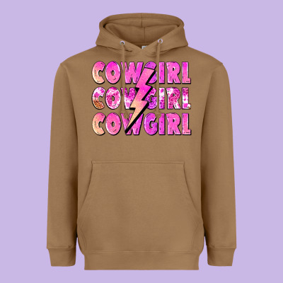Cowgirl Cowgirl Lightning Bolt Heavyweight Hoodie Designed By Zillion Design Studio
