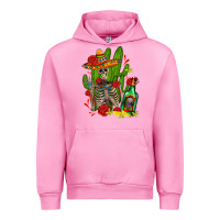 Fuchsia Pink skeleton with sombrero and tequila Urban Hoodie - AdoDesignShop