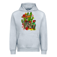 Heather Grey skeleton with sombrero and tequila Urban Hoodie - AdoDesignShop