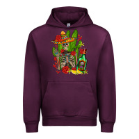 Mauve Wine skeleton with sombrero and tequila Urban Hoodie - AdoDesignShop
