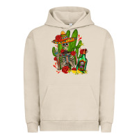 Pigment French Oak skeleton with sombrero and tequila Urban Hoodie - AdoDesignShop