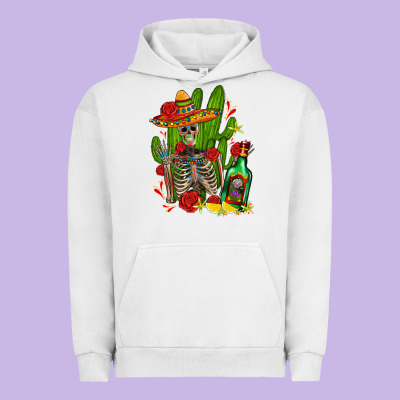 Skeleton With Sombrero And Tequila Urban Hoodie Designed By Adodesignshop