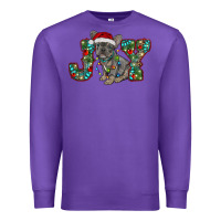 Purple french bulldog christmas joy Premium Sweatshirt - RanaPortraitStore