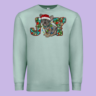 French Bulldog Christmas Joy Premium Sweatshirt Designed By Ranaportraitstore