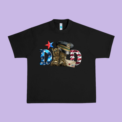 Dad Military Boots And Hat Urban Heavy Tee Designed By Artiststas