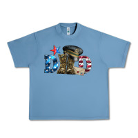 Pebble Blue dad military boots and hat Urban Heavy Tee - Artiststas