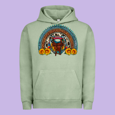 Saddle Sunflower Horseshoe Rainbow Urban Hoodie Designed By Artiststas