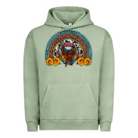 Pigment Oil Green saddle sunflower horseshoe rainbow Urban Hoodie - Artiststas