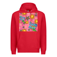 Red summer time of the sun seamless pattern Premium Hoodie - BundleAndBundleShop