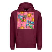 Burgundy summer time of the sun seamless pattern Premium Hoodie - BundleAndBundleShop