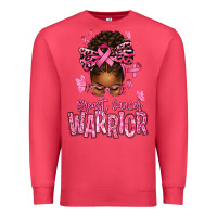 Cardinal brest cancer warrior afro messy bun Premium Sweatshirt - texasbilliewilder