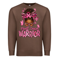 Chestnut brest cancer warrior afro messy bun Premium Sweatshirt - texasbilliewilder