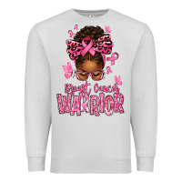 Dove Grey brest cancer warrior afro messy bun Premium Sweatshirt - texasbilliewilder