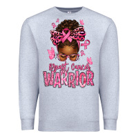 Heather Grey brest cancer warrior afro messy bun Premium Sweatshirt - texasbilliewilder