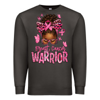Smoke brest cancer warrior afro messy bun Premium Sweatshirt - texasbilliewilder