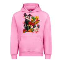 Fuchsia Pink mexican dead day with skeleton cat Urban Hoodie - AdoDesignShop