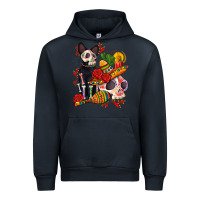 Navy mexican dead day with skeleton cat Urban Hoodie - AdoDesignShop