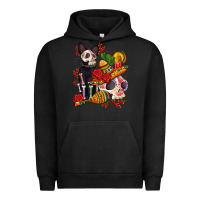 Pigment Black mexican dead day with skeleton cat Urban Hoodie - AdoDesignShop