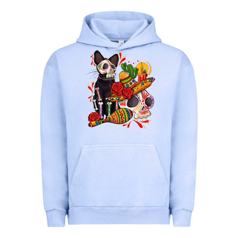 Mexican Dead Day With Skeleton Cat Urban Hoodie by AdoDesignShop | Teevron
