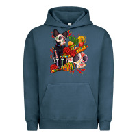 Pigment Midnight Navy mexican dead day with skeleton cat Urban Hoodie - AdoDesignShop