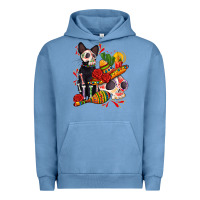 Pigment Pebble Blue mexican dead day with skeleton cat Urban Hoodie - AdoDesignShop