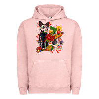 Pigment Salmon mexican dead day with skeleton cat Urban Hoodie - AdoDesignShop