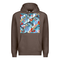 Coffee dolphin and crab seamless pattern Premium Hoodie - BundleAndBundleShop