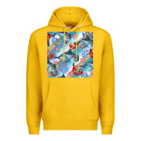 Lemon dolphin and crab seamless pattern Premium Hoodie - BundleAndBundleShop