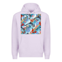 Lilac dolphin and crab seamless pattern Premium Hoodie - BundleAndBundleShop