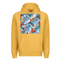 Mustard dolphin and crab seamless pattern Premium Hoodie - BundleAndBundleShop