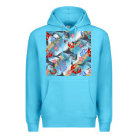 Ocean Blue dolphin and crab seamless pattern Premium Hoodie - BundleAndBundleShop