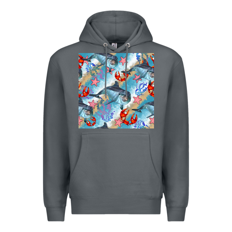 Dolphin And Crab Seamless Pattern Premium Hoodie by BundleAndBundleShop | Teevron