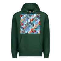 Sports Green dolphin and crab seamless pattern Premium Hoodie - BundleAndBundleShop