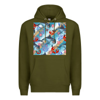 Army Green dolphin and crab seamless pattern Premium Hoodie - BundleAndBundleShop