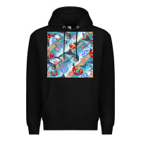 Black dolphin and crab seamless pattern Premium Hoodie - BundleAndBundleShop
