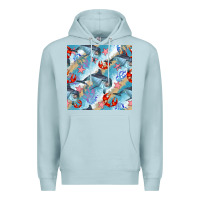 Blue Mist dolphin and crab seamless pattern Premium Hoodie - BundleAndBundleShop
