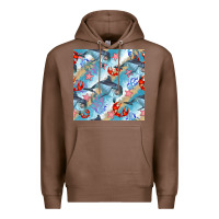 Chestnut dolphin and crab seamless pattern Premium Hoodie - BundleAndBundleShop