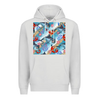 Dove Grey dolphin and crab seamless pattern Premium Hoodie - BundleAndBundleShop