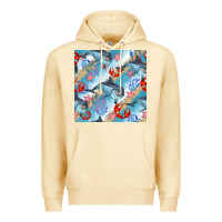 Pina Colada dolphin and crab seamless pattern Premium Hoodie - BundleAndBundleShop