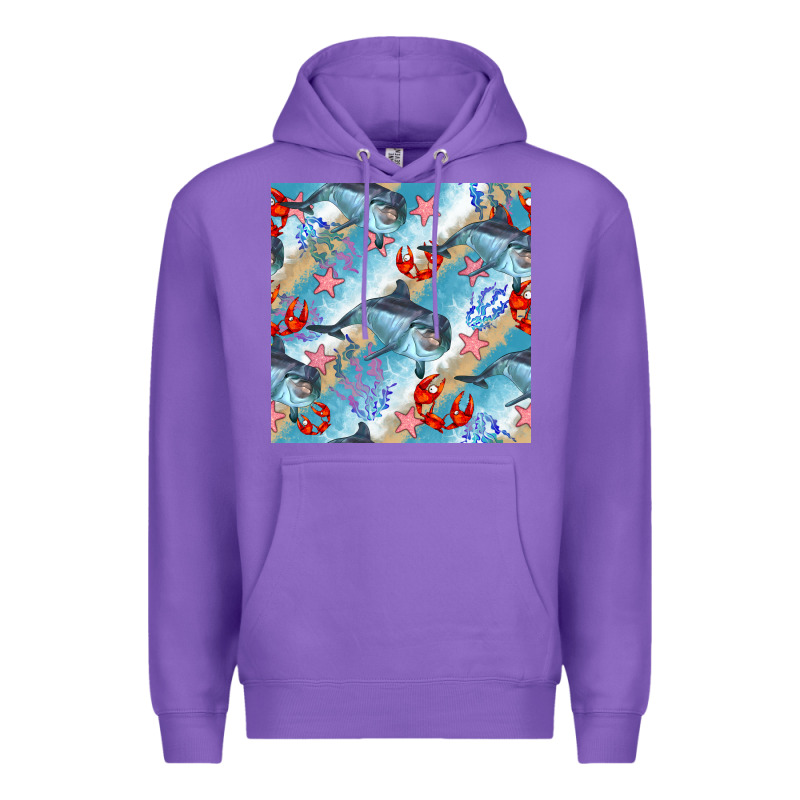 Dolphin And Crab Seamless Pattern Premium Hoodie by BundleAndBundleShop | Teevron