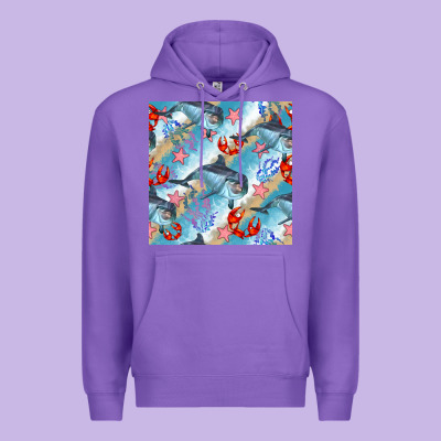 Dolphin And Crab Seamless Pattern Premium Hoodie Designed By Bundleandbundleshop