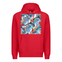 Red dolphin and crab seamless pattern Premium Hoodie - BundleAndBundleShop