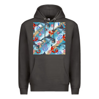 Smoke dolphin and crab seamless pattern Premium Hoodie - BundleAndBundleShop