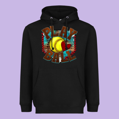 Heavyweight Hoodie play ball softball