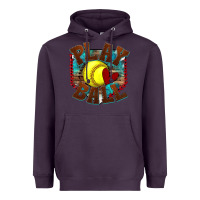 Plum play ball softball Heavyweight Hoodie - texasbilliewilder