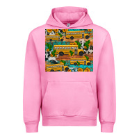 Fuchsia Pink school bus cactus sunflower Urban Hoodie - Artiststas